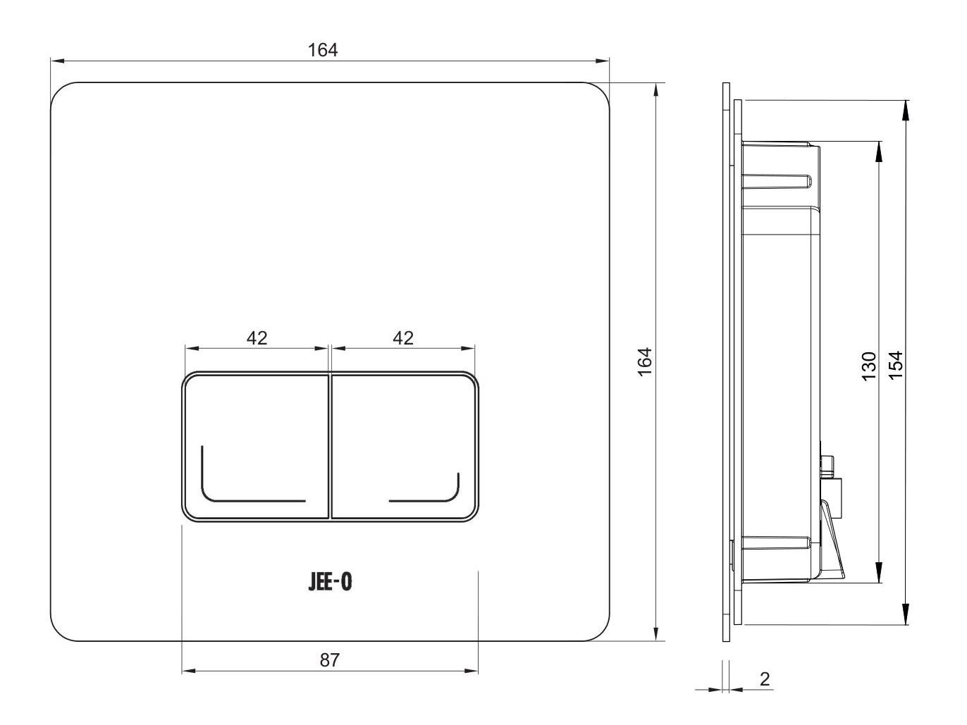 Панель управления туалетом из нержавеющей стали JEE-O JEE-O XS ARCH-00104191 - Вид №6