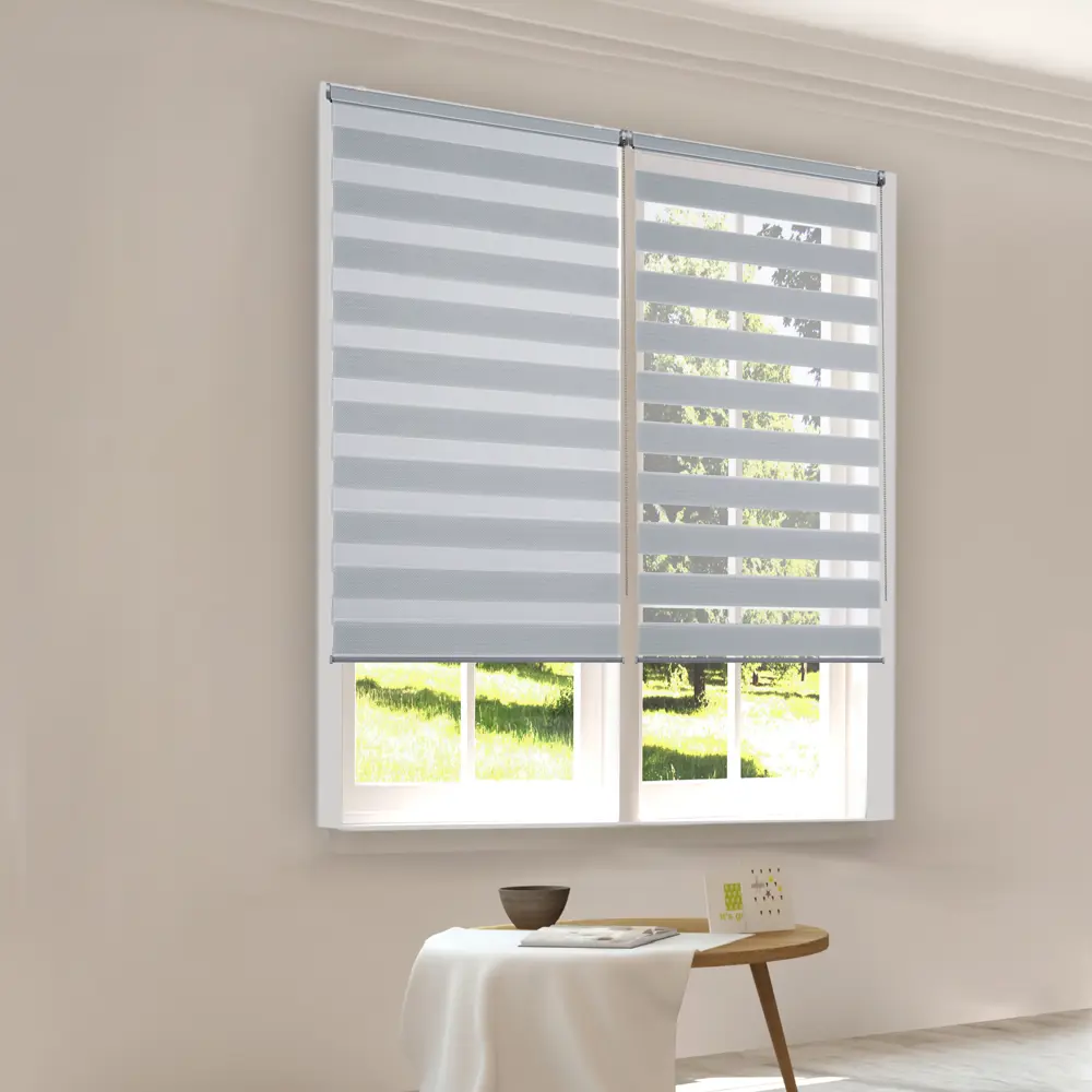 Рулонная штора день-ночь KREAFORTA Novosiberia 55×175 см серая в полоску 89408645 STLM-1580407 - Вид №7