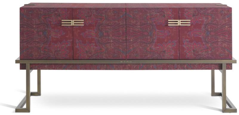ETRO Home Interiors Комод с распашной дверцей из металла и ткани Kolkata sun-id-1425269 - Вид №2