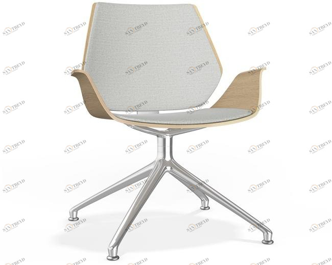 Casala Мягкое вращающееся кресло на деревянном жердочке Centuro iv lounge 4942/10-11