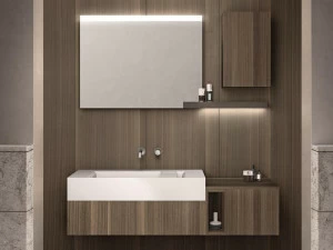 Cerasa Подвесная тумба под умывальник из ламината с зеркалом Cartabianca