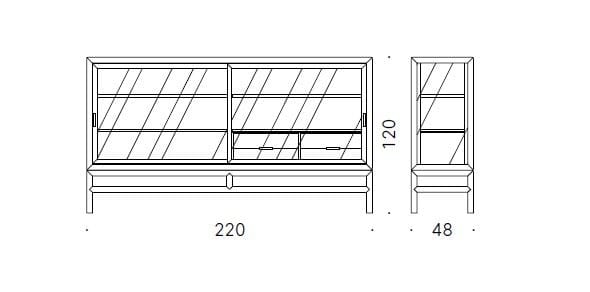Шкаф из дерева и стекла с раздвижными дверями DE PADOVA Silent ARCH-00081034 - Вид №4