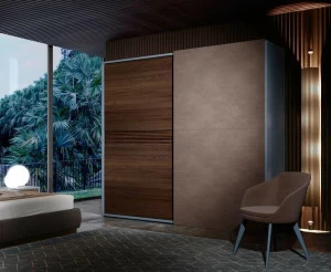 Caroti Шкаф-купе из лакированного дерева в современном стиле с раздвижными дверцами и ящиками Concept Zen 4
