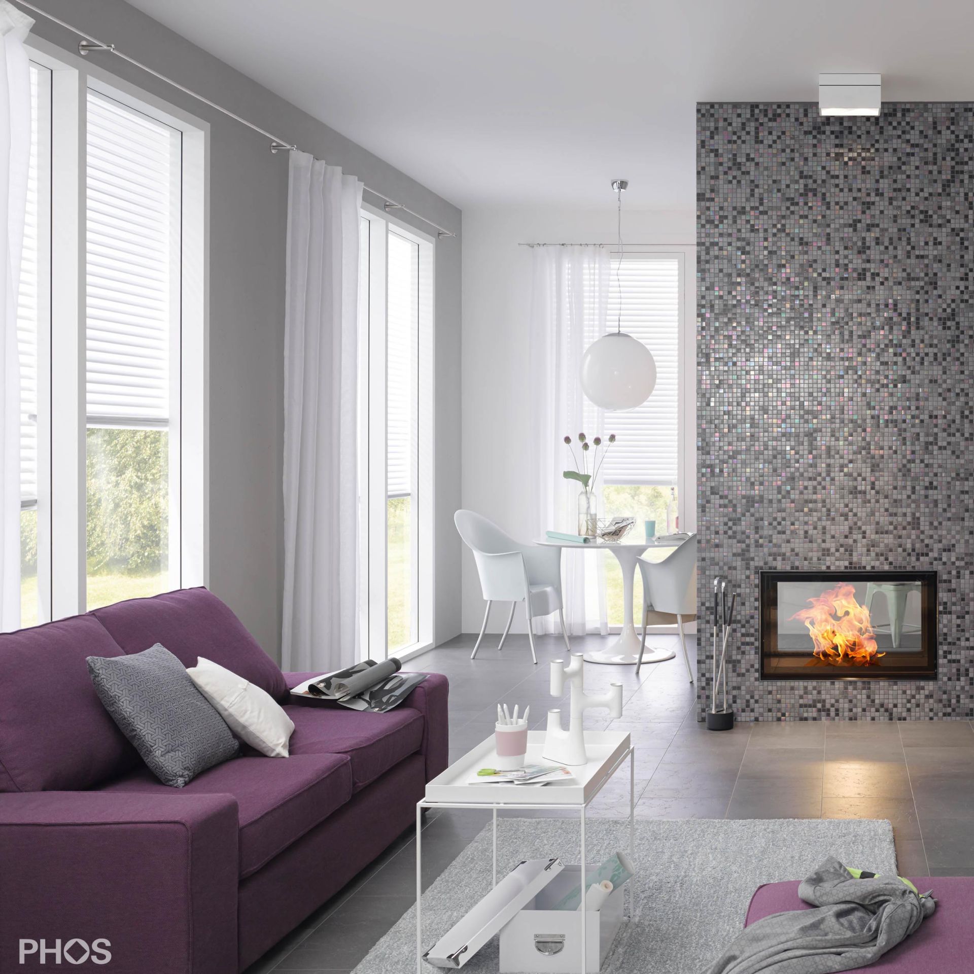 VS20-100-3400 Комплект карнизов: 340 см с 2 держателями и 1 держателем карниза в качестве центральной опоры (среднее расстояние от стены) PHOS  - Вид №3