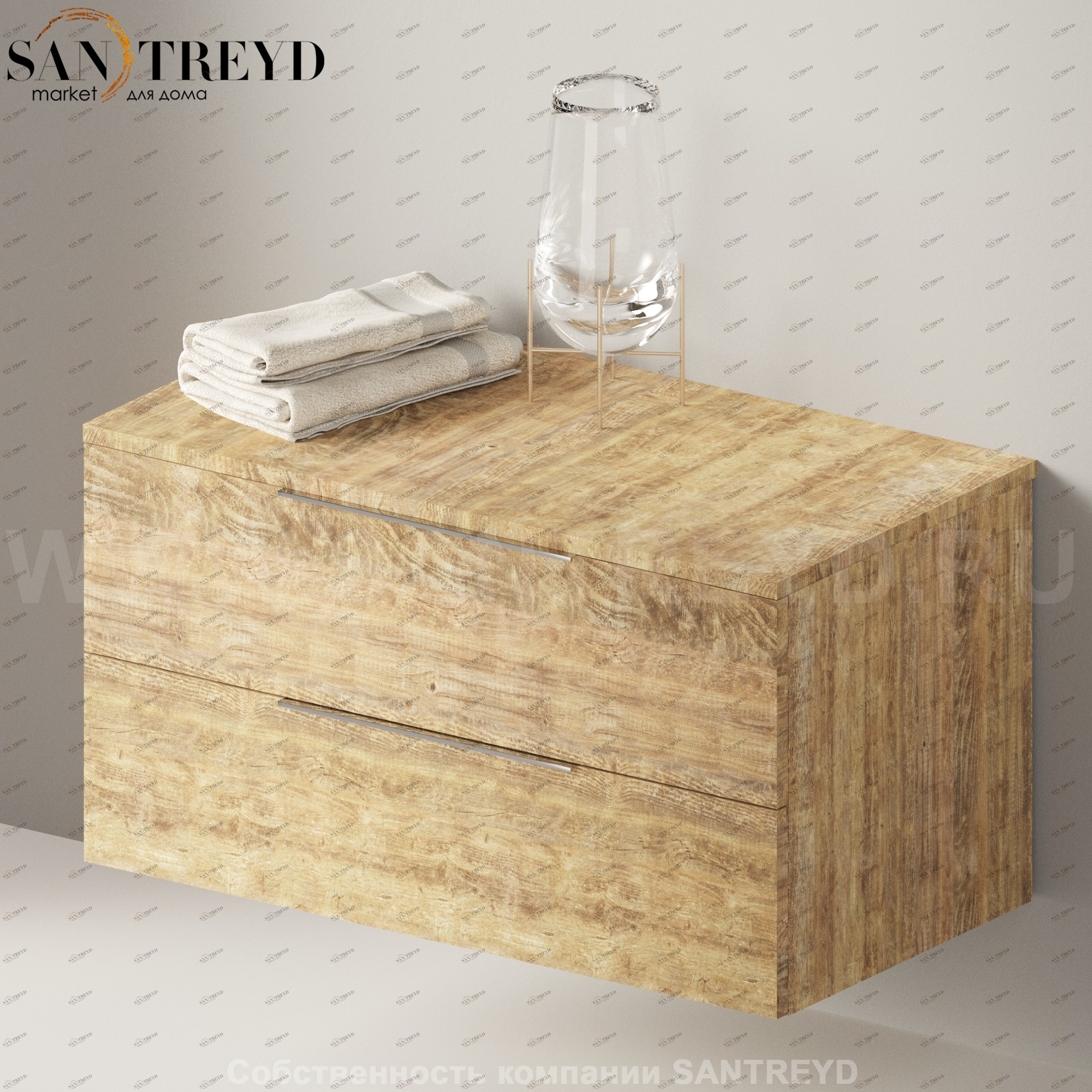 Flaminia BOX Настенная тумба 95 см с 2-мя ящиками BX433.WW Ceramica Flaminia BX433WW