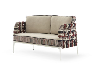 Плетеный 2-местный открытый диван с веревками