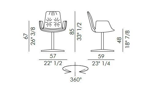 Кожаный спиц поворотный стул с подлокотниками EFORMA Лиза ARCH-00035454 - Вид №3