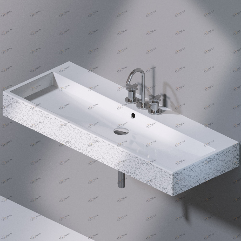 L279T1R3V4.400 Подвесная раковина настенная прямоугольная A. e T. Italia Tank белая AeT ITALIA