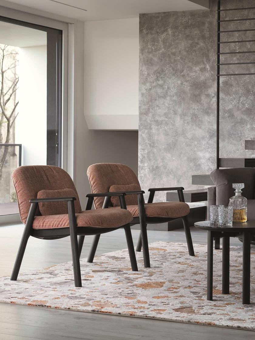 Calligaris Круглый журнальный столик из фанерованной древесины и керамики Bam Cs5128-m - Вид №4