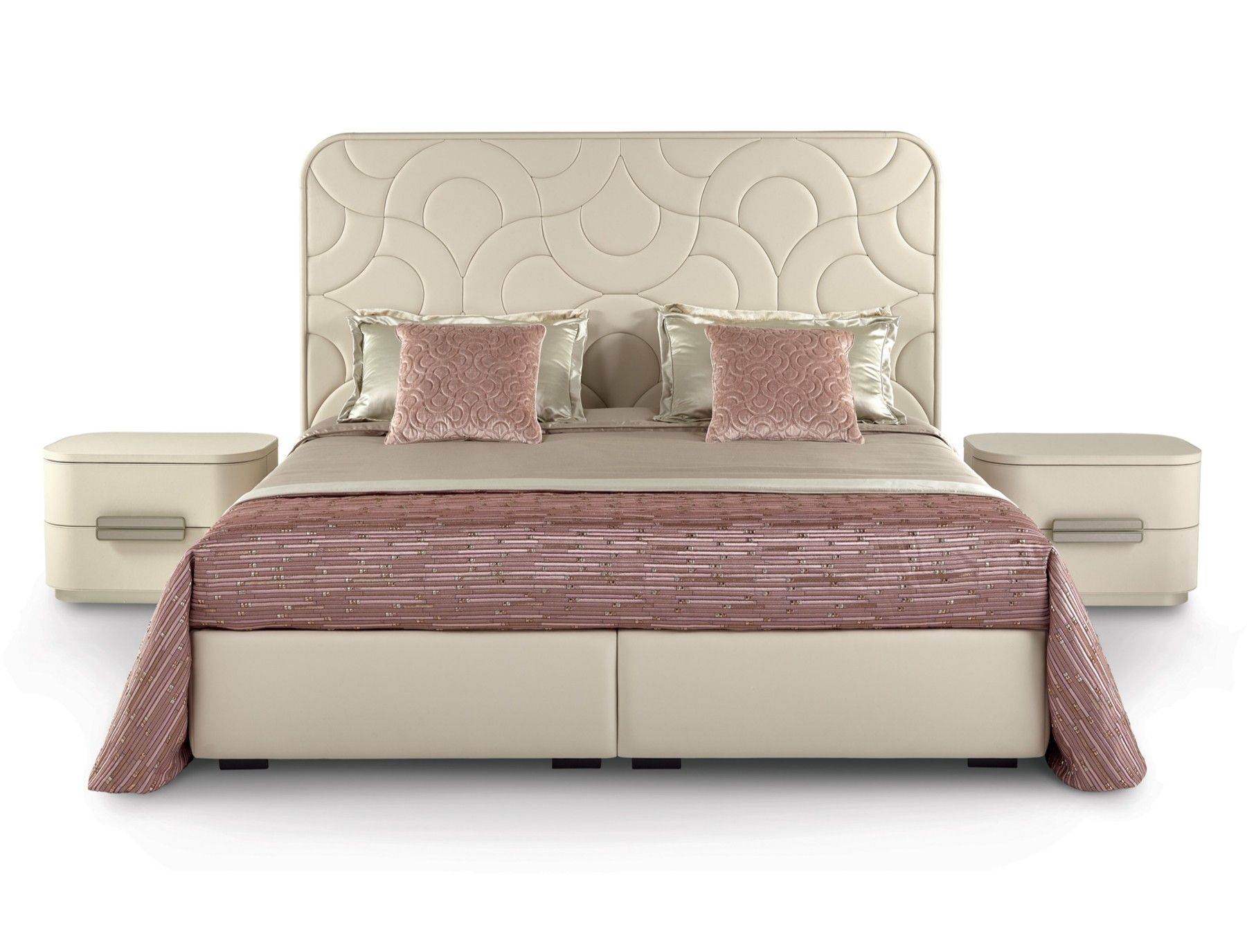 Кожаная мягкая кровать с высоким изголовьем Sicis Amidele ARCH-00048017