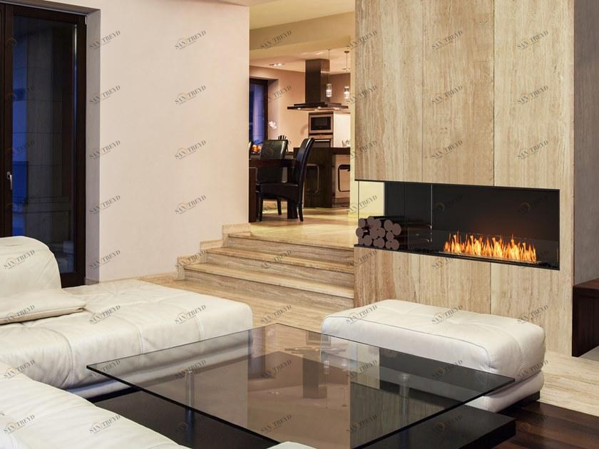 EcoSmart Fire Стальная каминная топка на биоэтаноле с панорамным остеклением Flex left corner fireplaces sun-id-1356884