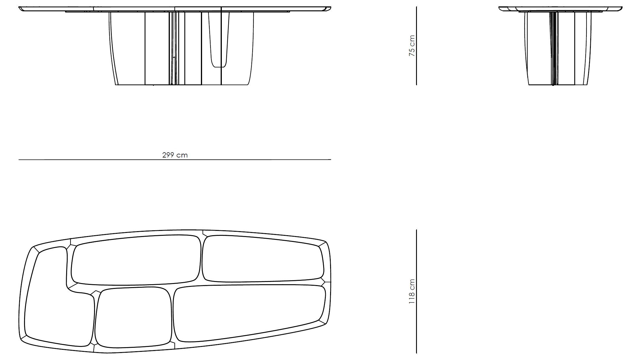Прямоугольный стол из дерева и стекла Enne Vision ARCH-00071022 - Вид №9