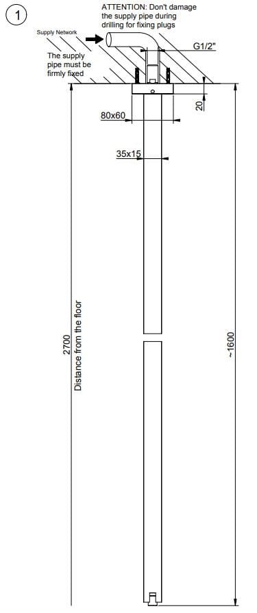 Латунный потолочный смеситель для раковины Gessi прямоугольник ARCH-00069803 - Вид №2