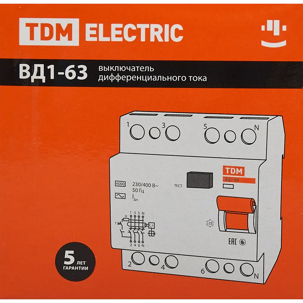 УЗО TDM Electric ВД1-63 4P 40А с защитой от токов утечки 84399439 STLM-0049223 - Вид №5