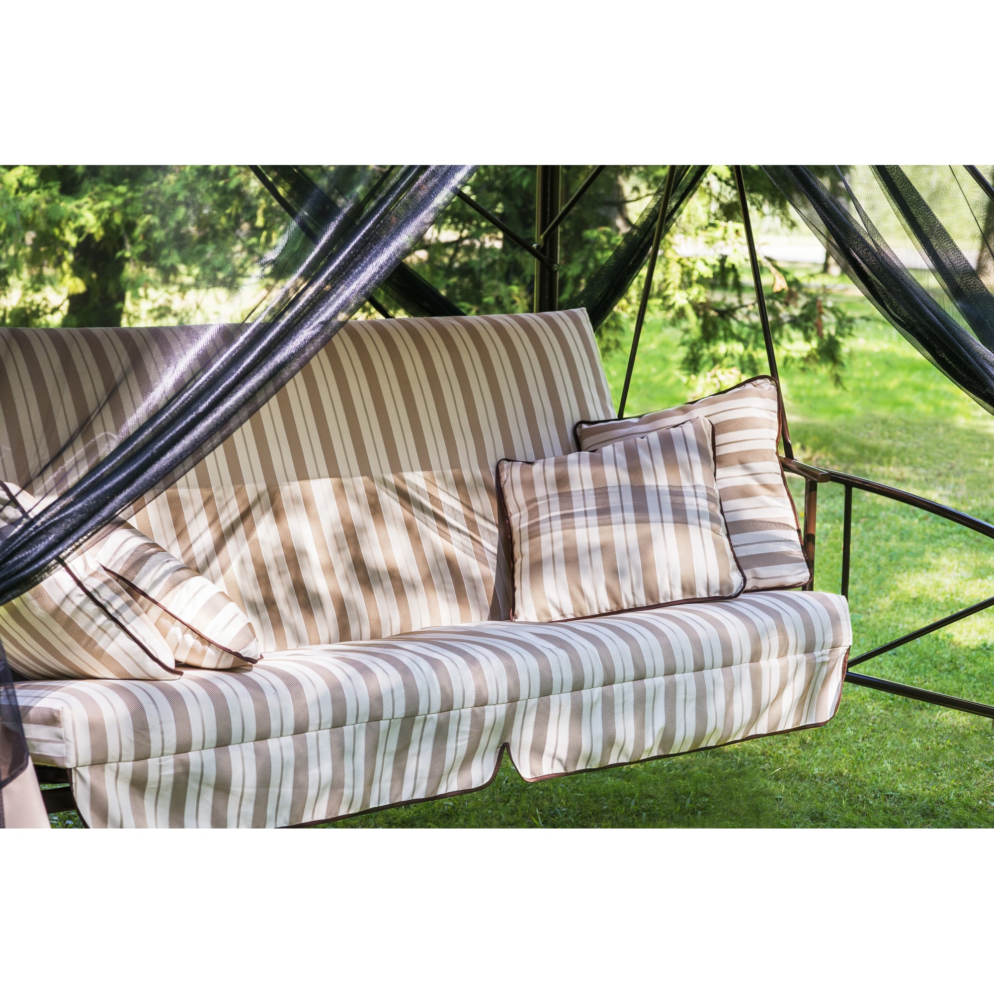 82120202 Качели-павильон садовые 4-х местные (до 280 кг) бежевый Santreyd  - Вид №4