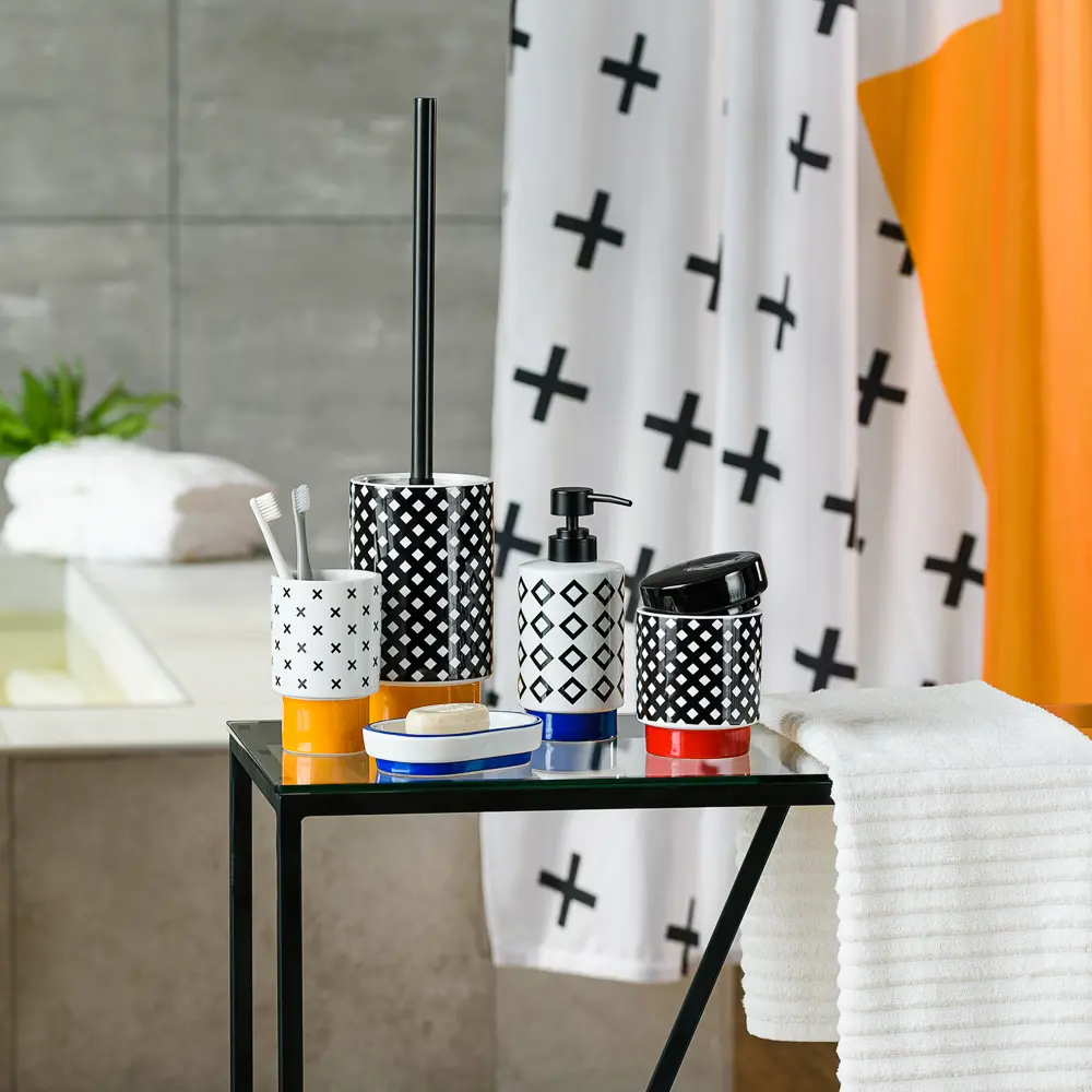 Мыльница Moroshka Memphis керамика цвет белый/жёлтый/чёрный STLM-2206704 - Вид №7