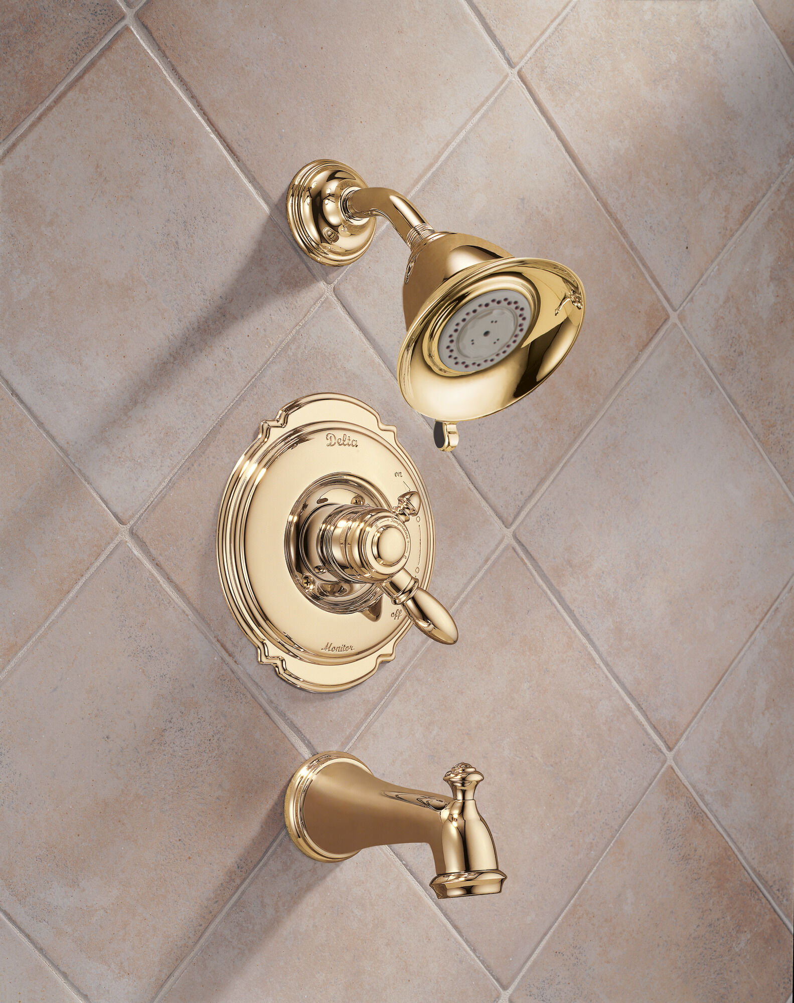 T17455-PB Для ванны и душа Monitor® 17 Series Delta Faucet Victorian Полированная латунь - Вид №3