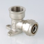 VTm.354.N.001604 Фитинг обжимной – угольник с креплением (водорозетка) Valtec 16 мм х 1/2"  - Вид №1