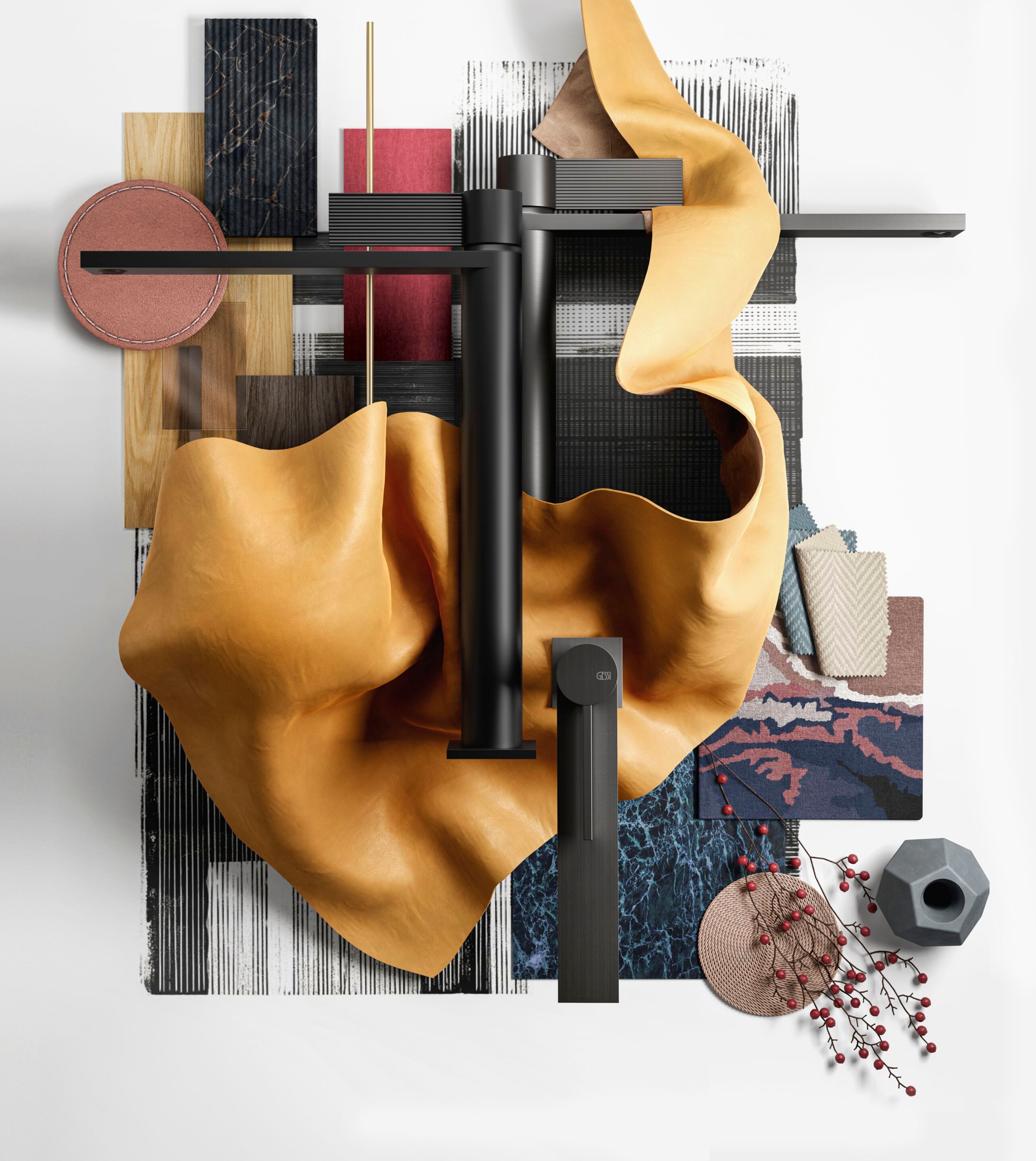 Смеситель для раковины из хромированной латуни Gessi обратный ARCH-00145242 - Вид №1