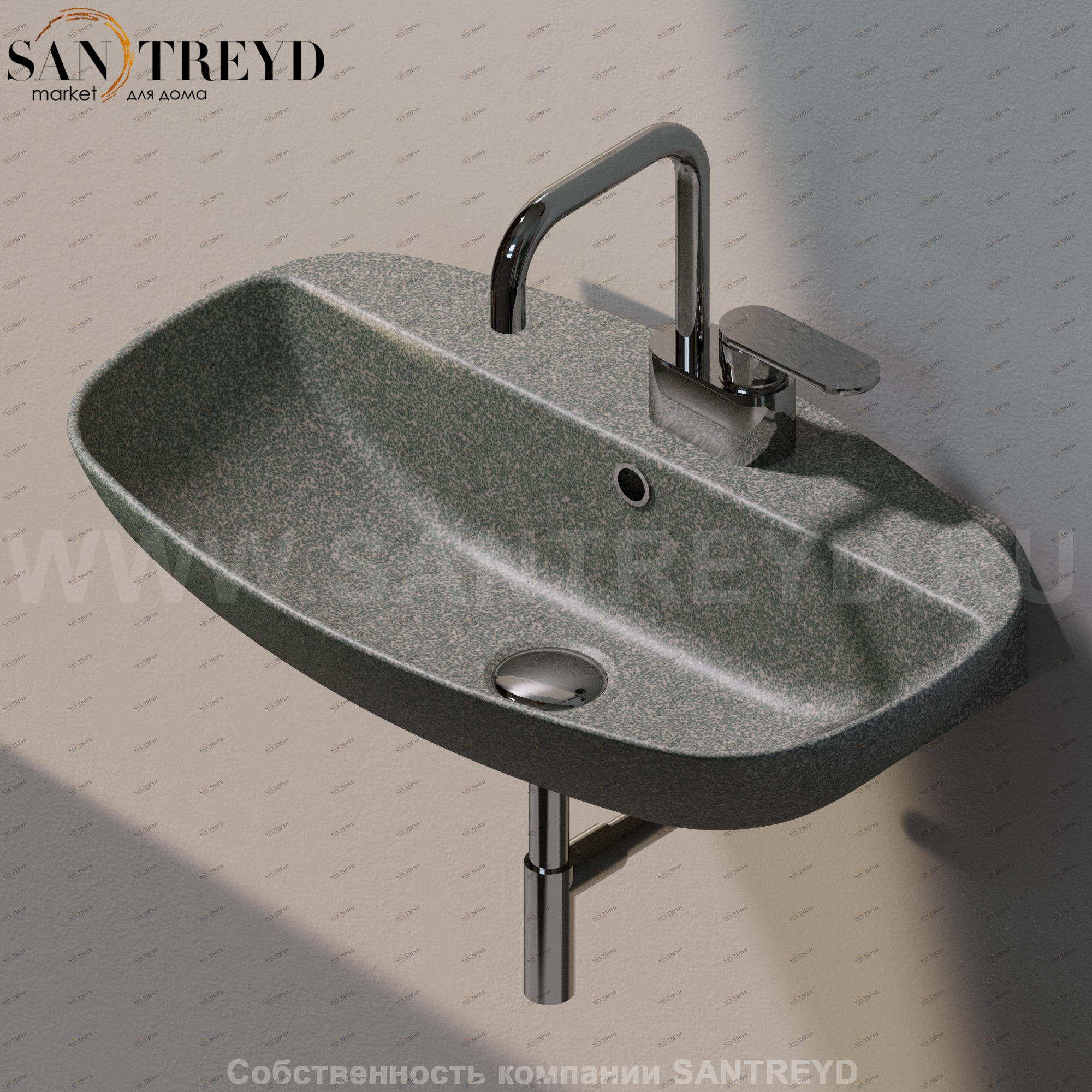 ND60PR.7037 Подвесная раковина настенная прямоугольная Ceramica Flaminia Nuda серая