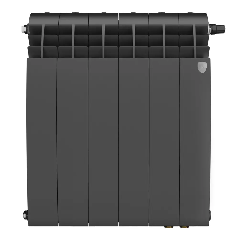 Радиатор секционный Royal Thermo Biliner 500/87 6 секций нижнее подключение биметалл черный 89391435 STLM-2141143 Отсутствует - Вид №1