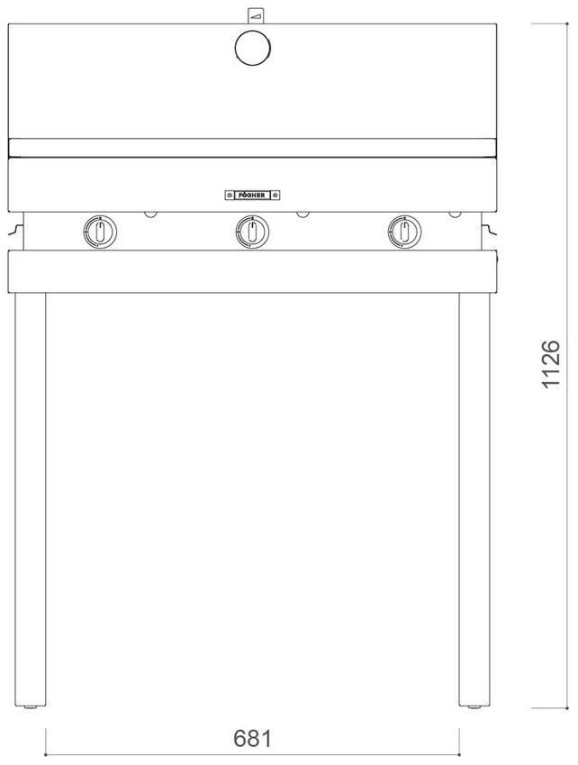 Fògher Газовая печь барбекю на 3 конфорки на ножках sun-id-1502069 - Вид №6