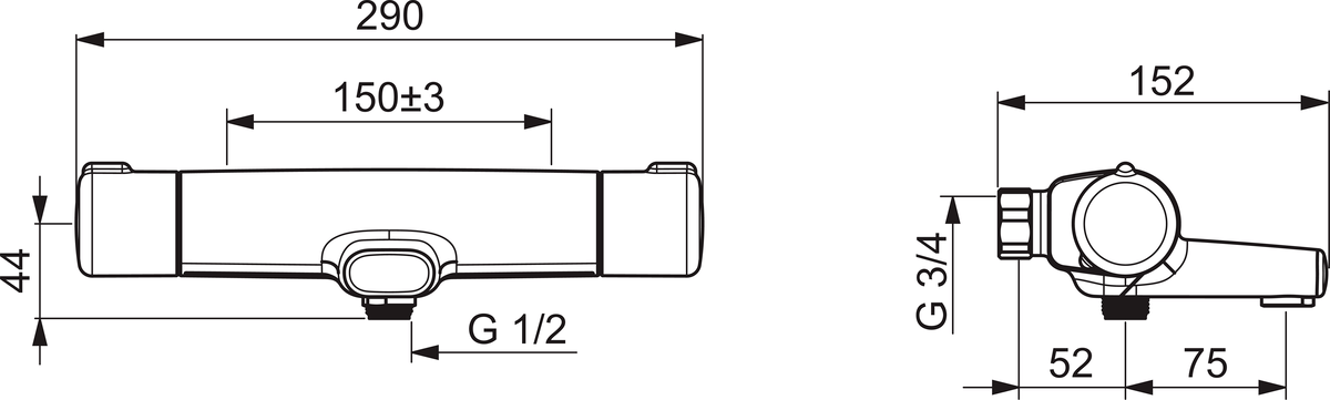 Oras 7462 Cмеситель для ванны и душа 7462 Nova Хром  - Вид №1