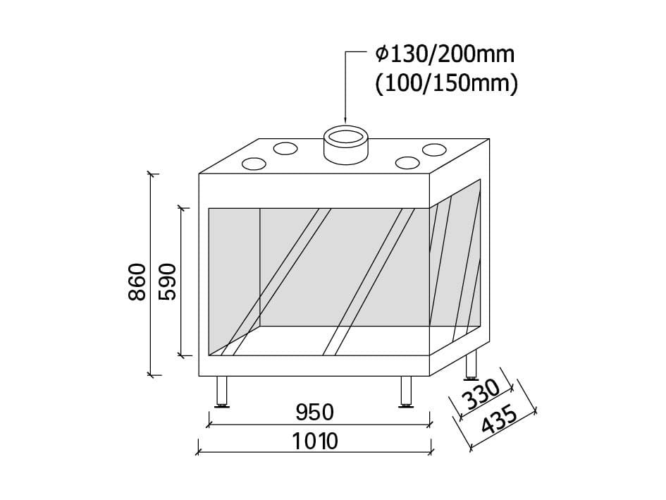 Газовый угловой камин Metalfire ARCH-00052213 - Вид №2