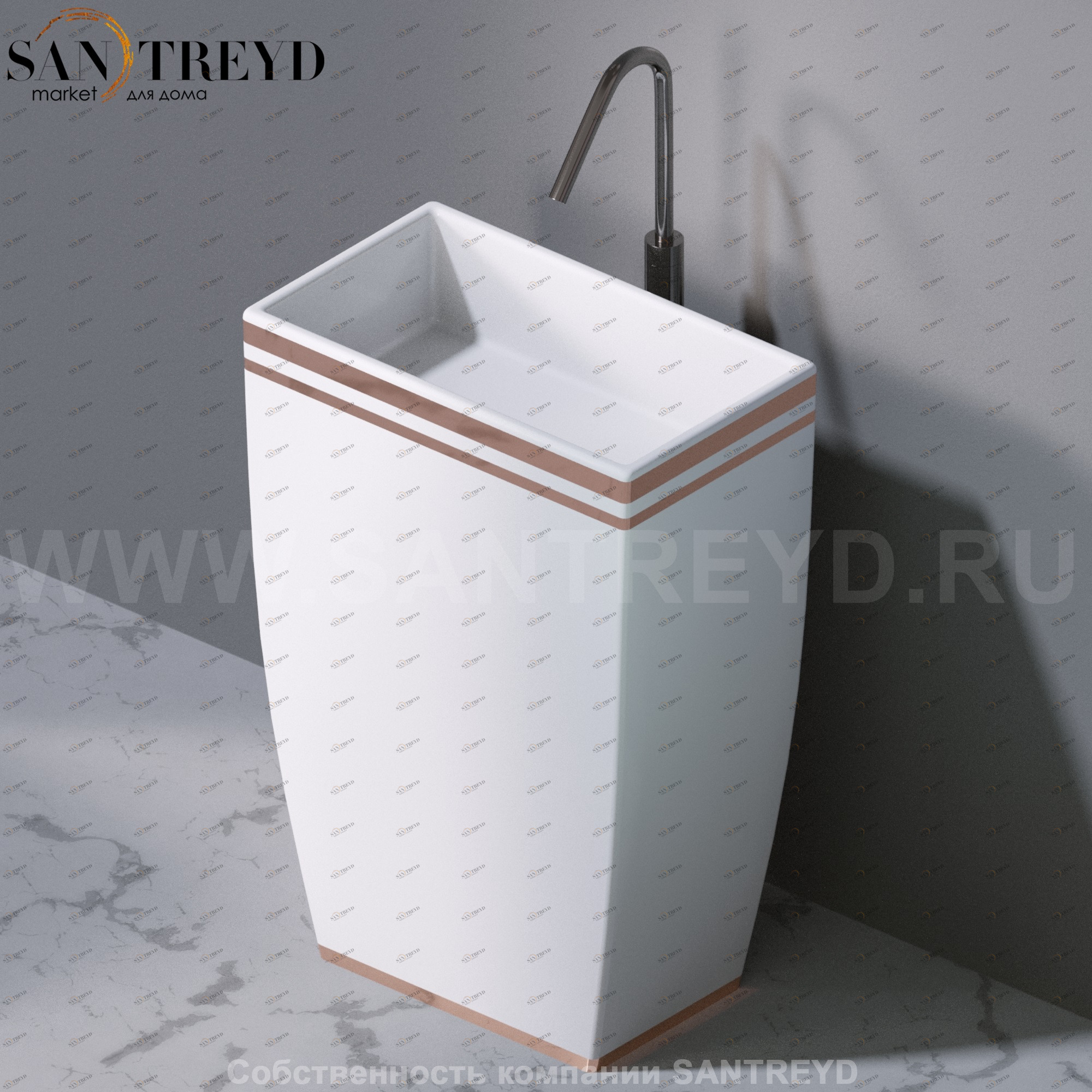 L110467R Напольная раковина стоящая прямоугольная A. e T. Italia Tower AeT ITALIA