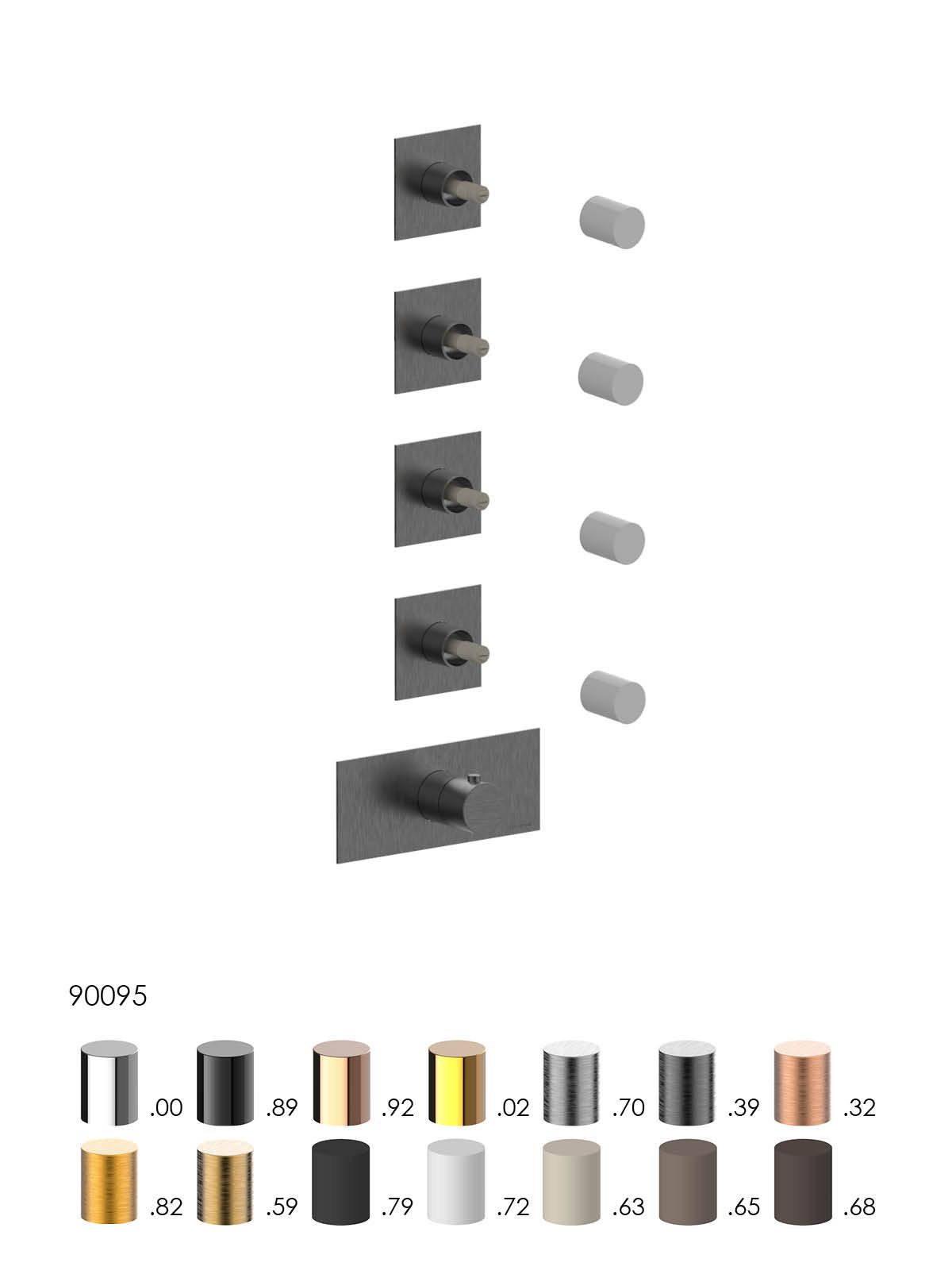 Термостатический смеситель для душа с 5 отверстиями Rubinetterie Frattini отдельная эстетика ARCH-00024890 - Вид №11