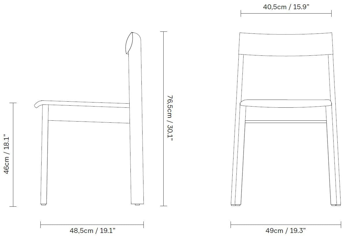 Штабелируемый дубовый стул с мягким сиденьем Form & Refine Blueprint ARCH-00138490 - Вид №7