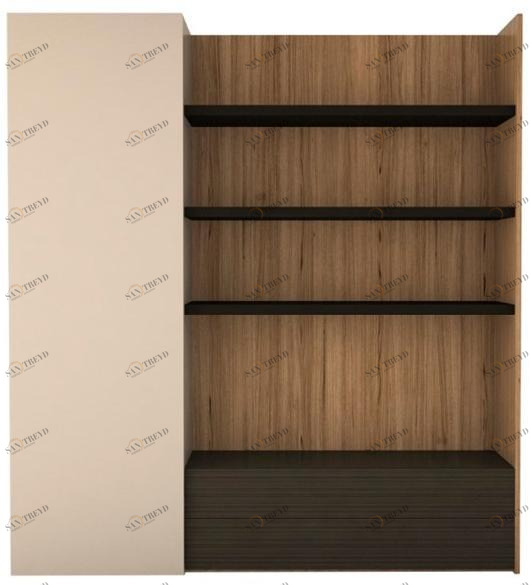 ANA ROQUE INTERIORS Открытый деревянный книжный шкаф с ящиками Urban sun-id-1416091