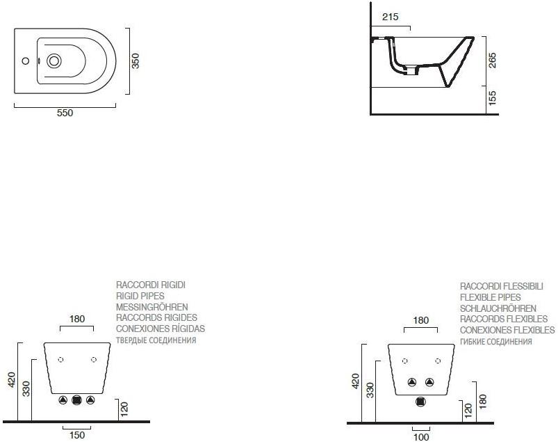 Биде подвесное Gold & silver CERAMICA CATALANO sun-id-1440185 - Вид №2