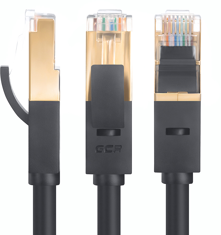 GCR-LNCG626-0.5m патч-корд prof прямой 0.5m, ftp медь кат.6, черный, позолоченные контакты и коннектор, 24 awg, deluxe , ethernet high speed 10 гбит/с, rj45, t568b Greenconnect Santreyd  - Вид №1