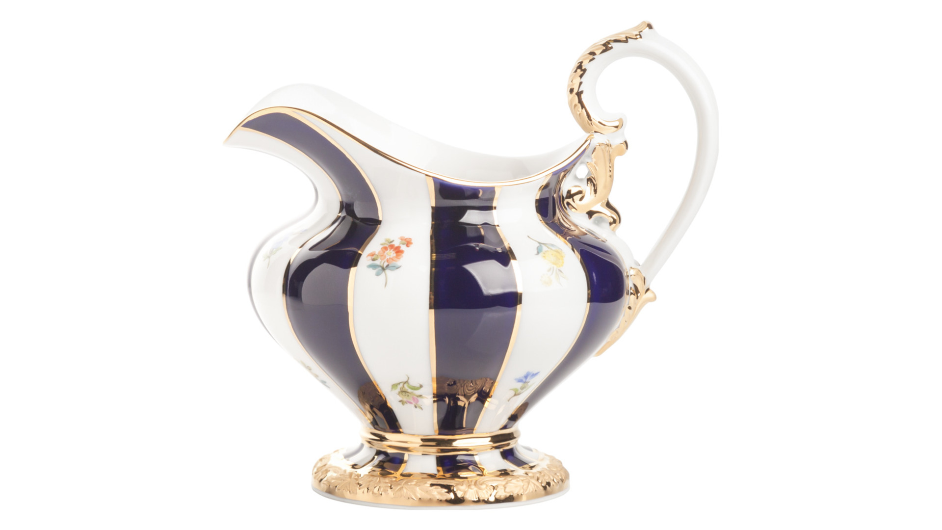 10640084 Meissen Сервиз чайный 6/15 "Форма - Икс" (россыпь цветов, кобальт) Фарфор  - Вид №3