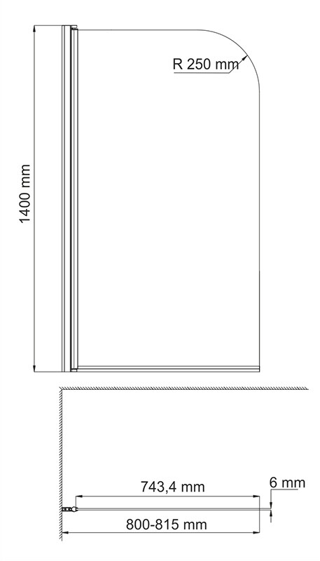 35P01-80WHITE Душевое ограждения на борт вынны Santreyd Россия  - Вид №1
