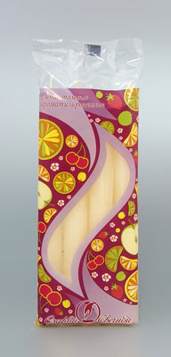 001502 Свеча столовая 1.9 х 17.5 см 40 г 4 шт. Персик Омский Свечной 