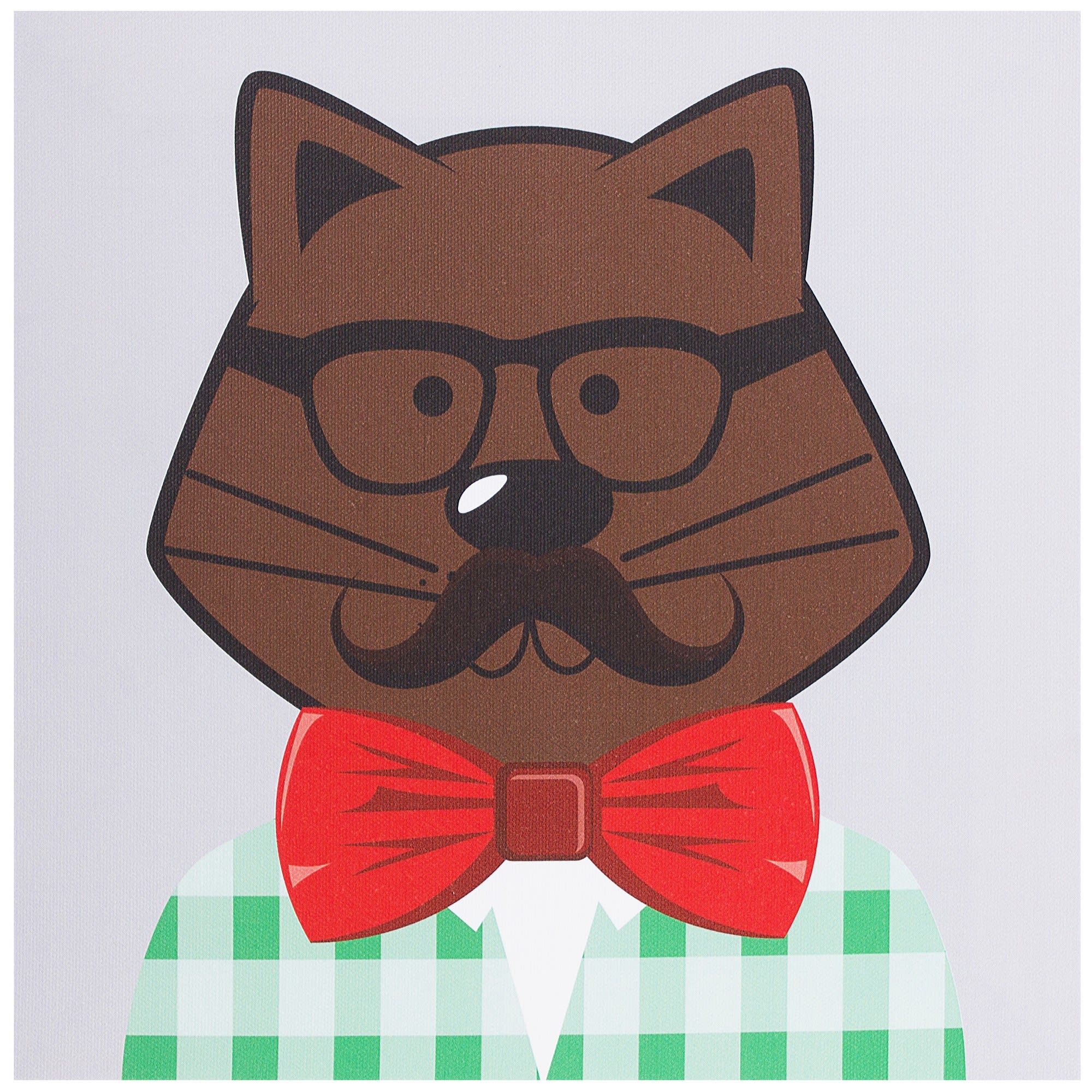 18849213 Картина на холсте «Hipster cat коричневый» 30х30 см Santreyd 