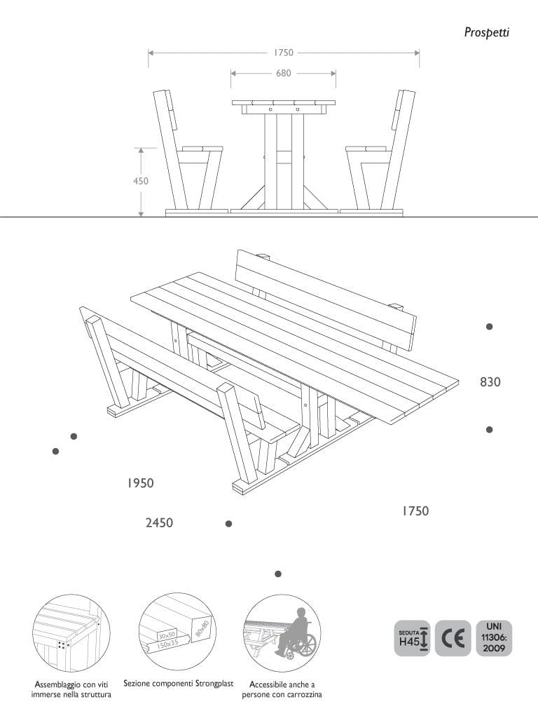 Прямоугольный стол для пикника Strongplast EUROCOMITALIA современная мебель ARCH-00041838 - Вид №3