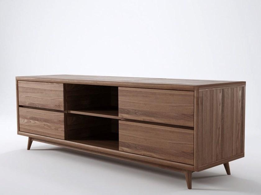 KARPENTER Низкая деревянная тумба под телевизор Vintage sun-id-1382784 - Вид №7