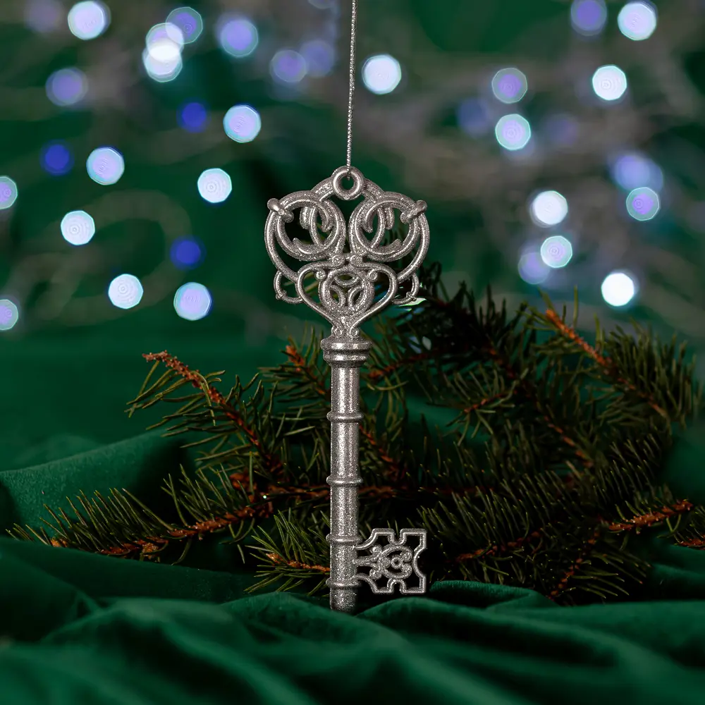 84884203 Новогоднее украшение Ключик 15x6 см цвет серебро STLM-1416060 Santreyd  - Вид №3