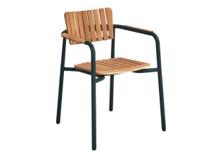 Алюминиевый и ТИК штабелируемый садовый стул с подлокотниками