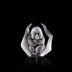 34188 Скульптура из прозрачного хрусталя «Макака», 90/95 мм. Maleras