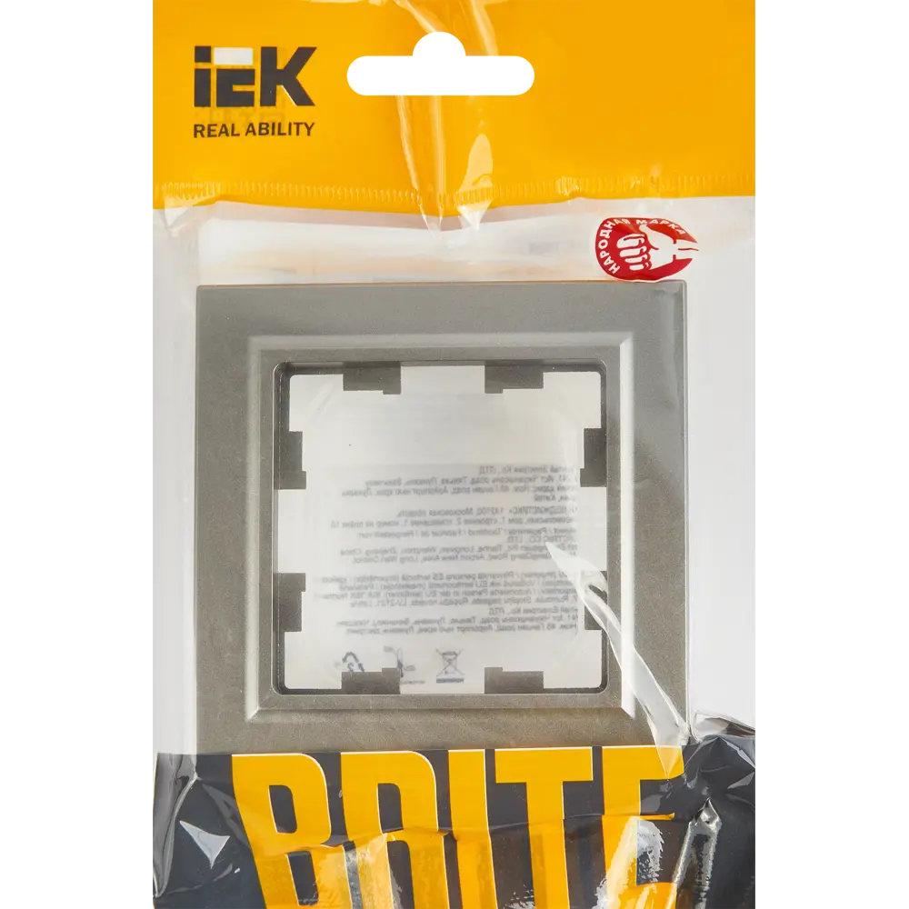 Рамка для розеток и выключателей IEK Brite 1 пост IP44 цвет сталь 87761357 STLM-2136323 - Вид №4