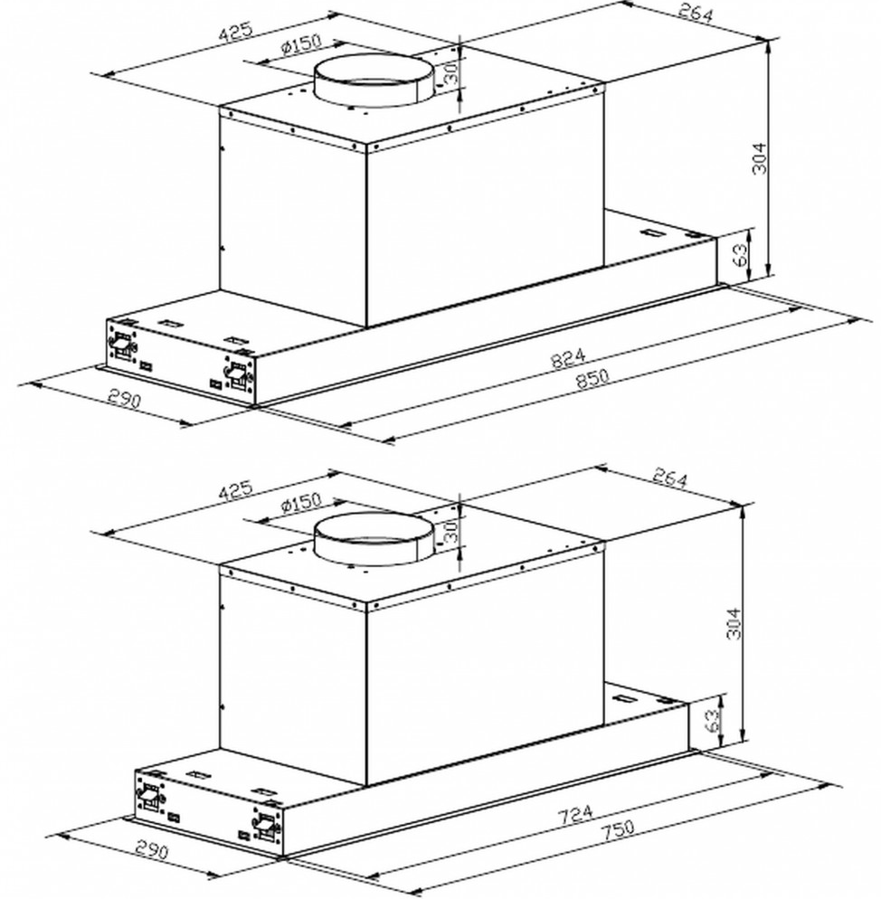 9229075 Вытяжка полновстраиваемая Kaiser EA 945 Eco серебристый STDN-0036054 - Вид №7