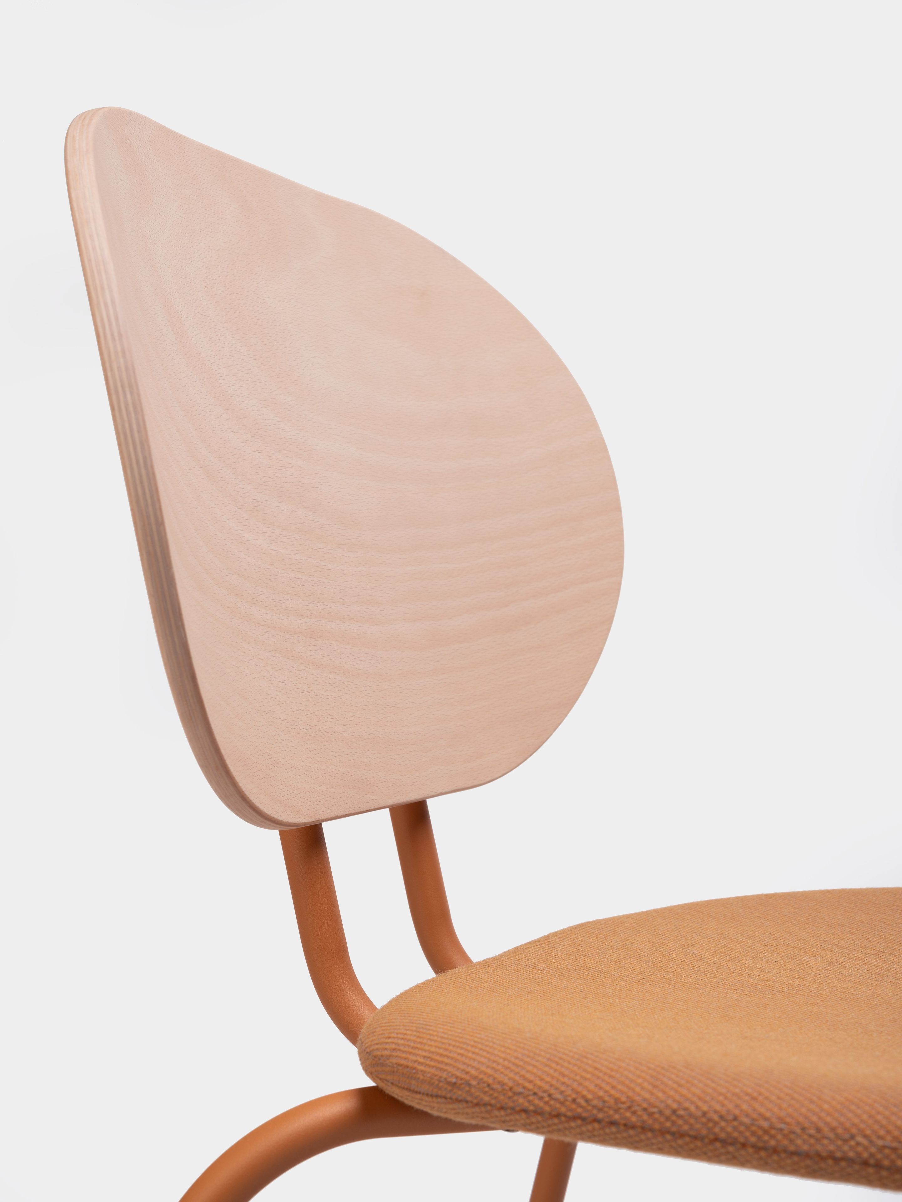 Стальной и деревянный стул с открытой спинкой с мягким сиденьем ONDARRETA Hari ARCH-00133414 - Вид №8