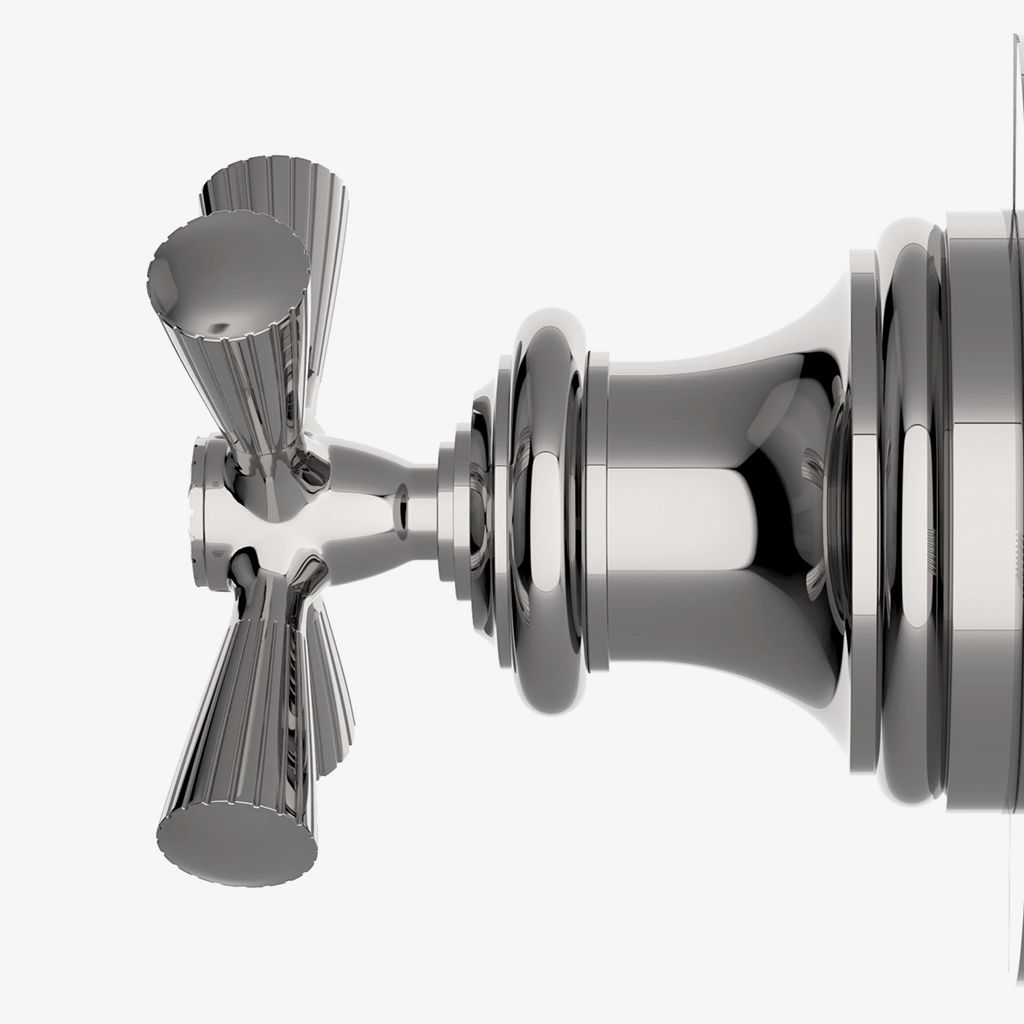 FR3T01 Облицовка трехходового переключающего клапана для термостата Foro с металлической поперечной ручкой Waterworks