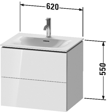 LC630507272 L-Cube Тумбочка подвесная Дуб брашированный, натуральный шпон Duravit - Вид №1
