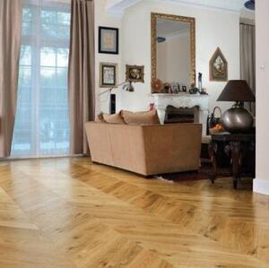 Паркет Ёлка Da Vinci Французская Ёлка 3-х Слойный Дуб Натур (Гладкая) 740х130 мм.