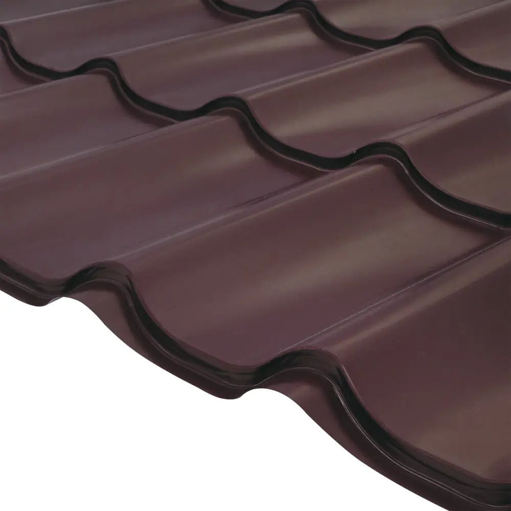 Металлочерепица 0.5 мм ГОСТ 3600x1180 мм RAL 8017 коричневый Grand Line STLM-2082562 - Вид №1